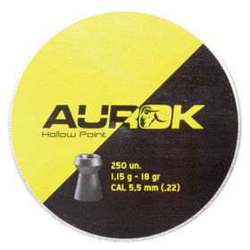 Chumbinho Aurok Hollow Point 5.5mm - 250 unidades