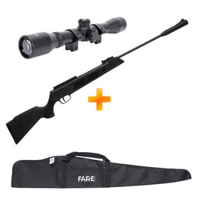 Carabina de Pressão Spring Black Hawk Fixxar 5.5mm com Gás Ram + Luneta + Capa