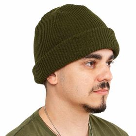 Gorro de Inverno Lenhador Verde Militar com Barra Dobrável - Taitus