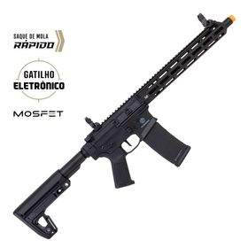 Rifle de Airsoft M4 Punisher 4 AEG Preta Gatilho Eletrônico - Poseidon