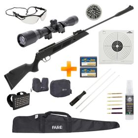 Super Combo-Carabina de Pressão Spring Black Hawk Fixxar 5.5mm com Gás Ram
