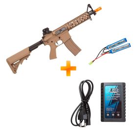 Rifle de Airsoft AEG M4A1 RIS Raider Tan CM16 - G&G + Bateria + Carregador