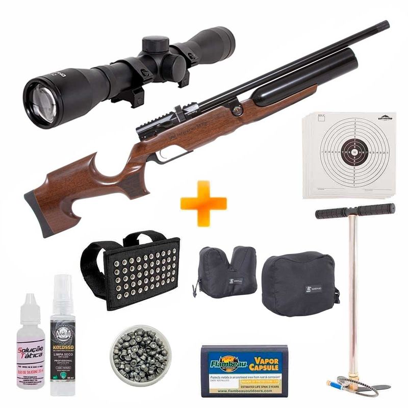 super-combo-carabina-de-pressao-pcp-mx6-matte-black-wood-regulated-5-5mm-aselkon-bomba-luneta-4x32-z19