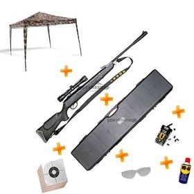 Kit Premium Carabina Hatsan 125 5.5mm Gás Ram + Maleta Rígida + Luneta + Bandoleira + Chumbinho + Gazebo