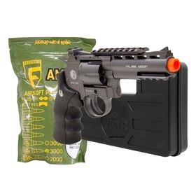 Revólver de Airsoft CO2 Rossi WG 701 4" Full Metal Preto + Maleta + BBs