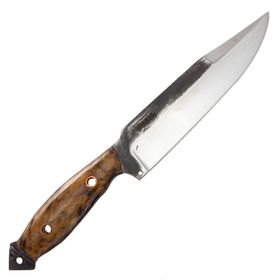 Faca Tática Laminada 8'' Aço Carbono 5160 Cabo Madeira Lamina Dois Tons - D'Ávila