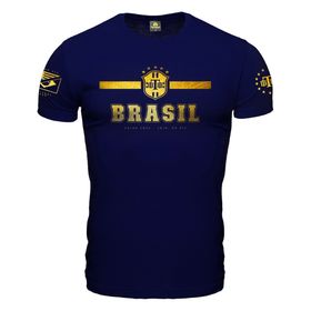 Camiseta Brasil Copa do Mundo Catar 2022 Azul e Dourado - Team Six