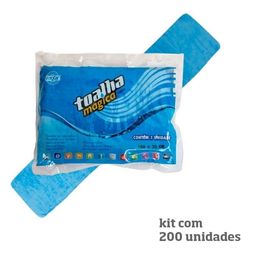 Kit com 200 Toalhas Mágicas Multiuso Azul Sem Relevo 100 x 20cm - Fixxar