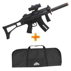 Rifle de Airsoft AEG TAC R91 + Silenciador Fake + Luneta Fake + Capa