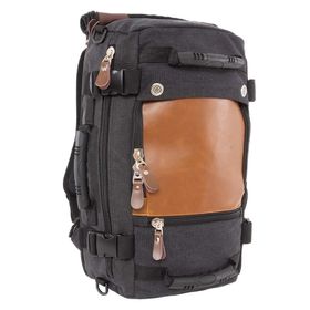 Mochila de Lona e Couro Impermeável Premium - Kaka