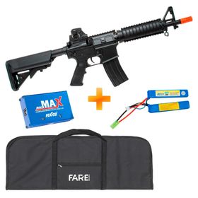 Rifle de Airsoft AEG M4A1 333 CQB EVO + Bateria Lipo 7.4v + Carregador + Capa