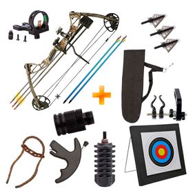 Arco Composto Hunger Rex Quad Limbs 25 a 65 libras Poe Lang + Kit completo Target + kit Hunter