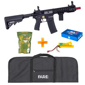 Rifle de Airsoft M4 Carbine Keymod SA-E08 Black Linha EDGE E-Series - Specna Arms + Capa + Bateria e Carregador + BB's