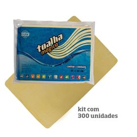 Kit com 300 Toalhas Mágicas Multiuso Amarela 1 Lado em Baixo Relevo 66 x 43cm - Fixxar
