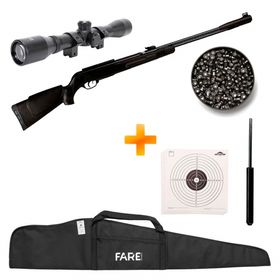 Carabina de Pressão Gamo CFX 5.5mm com Gás Ram + Capa + Luneta + Chumbinho + Alvos