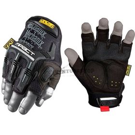 Luva Mechanix Meio Dedo Emborrachada Preta Black - M-Pact M/G