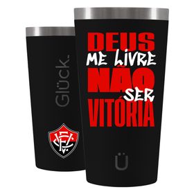 Copo Térmico Sleek Future Vitória VFC Torcedor - Black - 473ml - Glück