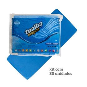 Kit com 30 Toalhas Mágicas Multiuso Azul 1 Lado em Baixo Relevo 80 x 34cm - Fixxar