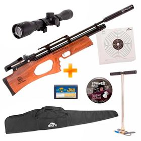 Carabina de Pressão PCP Puncher Breaker W 5.5mm - KRAL ARMS + Bomba + Luneta 4x32 + Capa + Chumbinho + Alvos