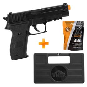 Pistola de Airsoft Spring S226 6mm P226 - QGK + BBs + Maleta