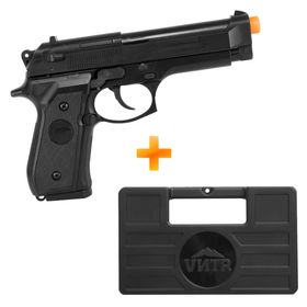 Pistola de Airsoft Spring S92 6mm M92 - QGK + Maleta