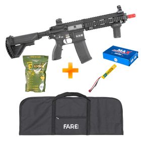 Rifle de Airsoft HK416 RIS SA-H20 Black Linha EDGE 2.0 E-Serie Gate Aster - Specna Arms + Capa + Bateria e Carregador + BB's
