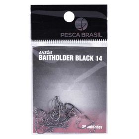 Anzol Baitholder Black 14 15mm - Pacote com 30 Unidades - PESCA BRASIL