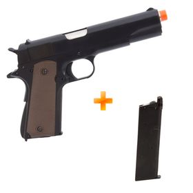 Pistola de Airsoft GBB Green Gas M1911 A1 R31 BK c/ Blowback + Magazine Extra