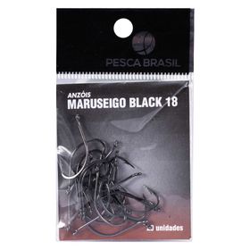 Anzol Maruseigo Black 18 28mm - Pacote com 20 Unidades - PESCA BRASIL