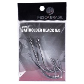 Anzol Baitholder Black 8/0 66mm - Pacote com 5 Unidades - PESCA BRASIL