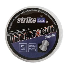 Chumbinho Technogun Strike Diabolo 5.5mm 125 unidades - Kit com 5 Unid.