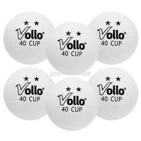 Embalagem c/ 6 bolas p/ Tênis de Mesa Vollo Branca 2 Estrelas 23022
