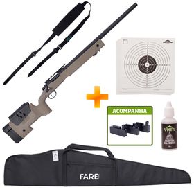 KIT: Sniper de Airsoft M40 SA-S02 Core S-Series Tan - Specna Arms + Capa + Bandoleira + Óleo de Silicione + Alvos