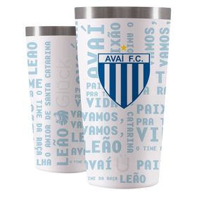 Copo Térmico Sleek Future Avaí F.C. Branco e Azul 473ml - Glück