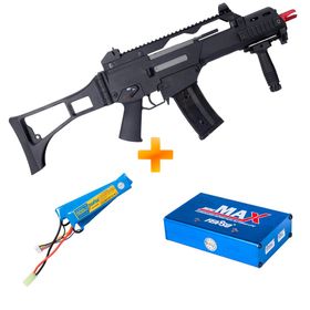 Rifle de Airsoft AEG G36 RIS Short SA-G12 Black Serie EDGE - Specna Arms + Bateria e Carregador