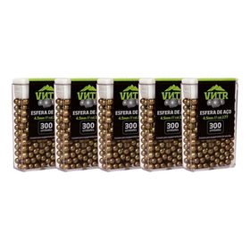 Kit com 5 Caixinhas Esferas de Aço Douradas 4.5mm 300un. cada - VNTR