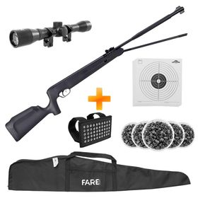 Carabina de Pressão Naja 2.0 5.5mm Gás Ram - TAG + Luneta + Capa + Chumbinhos + Porta Chumbinhos + Alvos