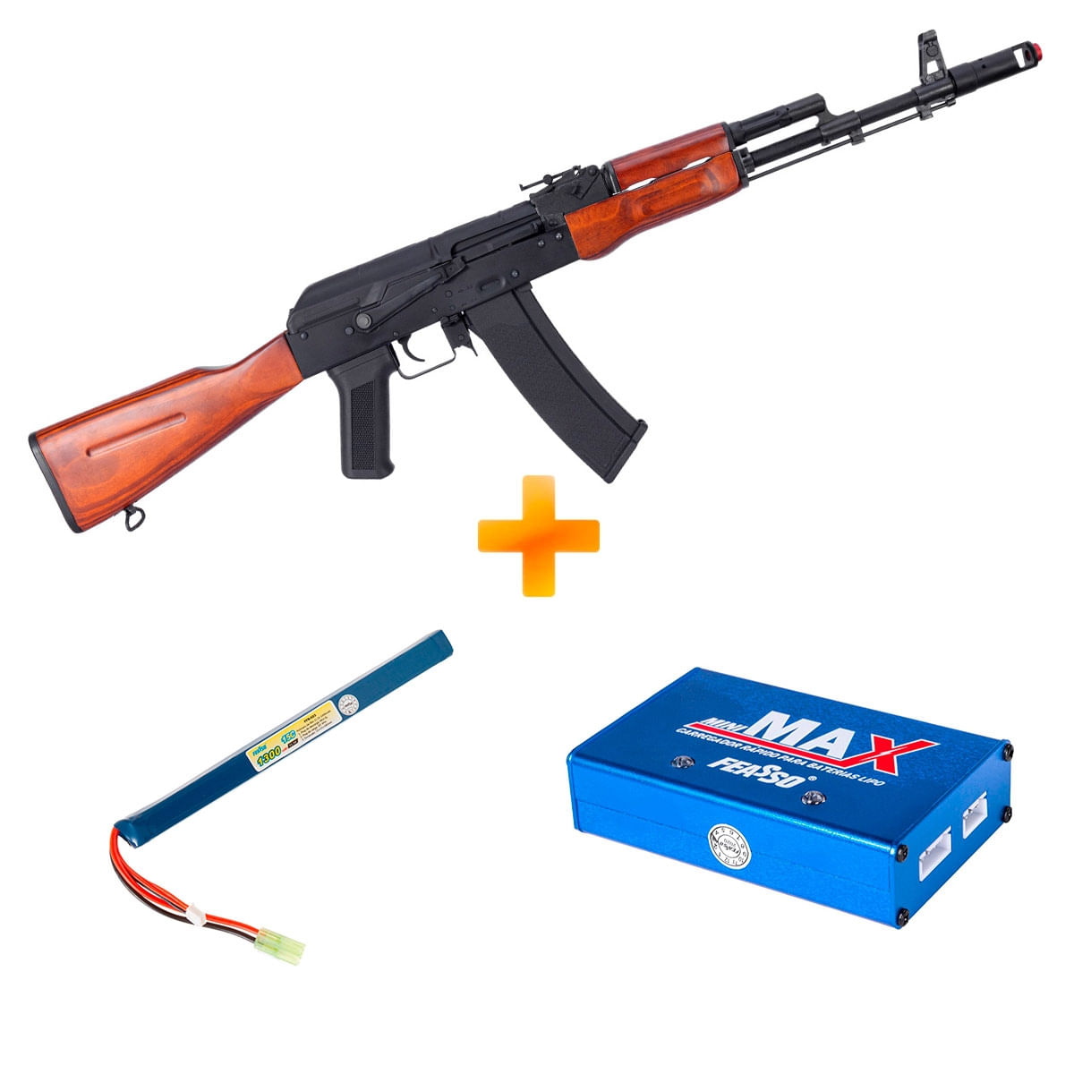 Rifle de Airsoft AK47 Wood SA-J02 Serie EDGE + Bateria e Carregador