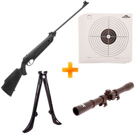 Carabina de Pressão Rossi Nova Dione 5.5mm + Luneta + Bipé + Alvos