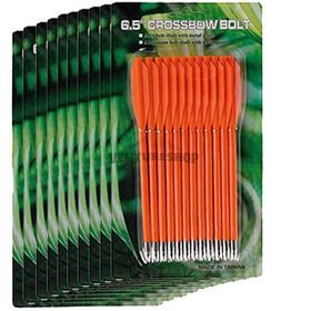 Setas Flechas para bestas 50 e 80 lbs plásticas 6.5" - 10 cartelas com 12 Flechas