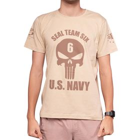 Camiseta Punisher Navy Seal Bege - Team Six