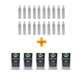 Kit 1.500 Esferas de Aço 4.5mm + 20 CO2 - VNTR