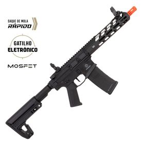 Rifle de Airsoft M4 Avenger 3 AEG Preta Gatilho Eletrônico - Poseidon