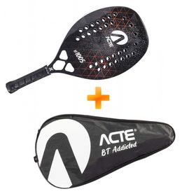 KIT Raquete Beach Tennis 3k BT1005 + Capa Preta e Branca - Acte Sports