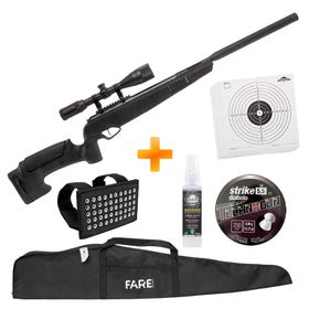 KIT: Carabina de Pressão Beretta ATAC TS2 5.5mm Nitro com Luneta - Stoeger Airguns + Porta Chumbinho + Capa + Chumbinho + Alvos