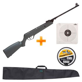 Carabina de Pressão CBC Jade Preta 5.5mm + Luneta 4x20 + Capa + Porta Chumbinho + Bandoleira + Chumbinho + Alvos