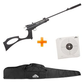Carabina de Pressão Híbrida CO2 Cobra 5.5mm - QGK + Capa + Alvos