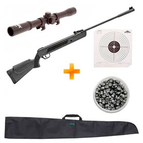 Carabina de Pressão LB600 5.5mm - QGK + Luneta 4x20 + Capa + Chumbinho + Alvos