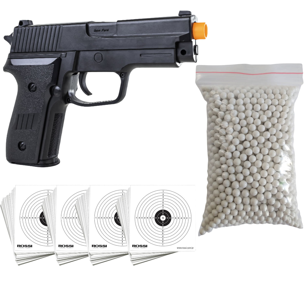 Pistola Airsoft Full Metal Spring Pt92 V22 + 1000 Bbs