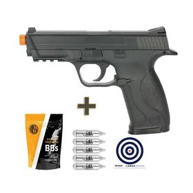 Pistola Airsoft CO2 S&W MP40 KWC Rossi+Co2+BBs+Alvos